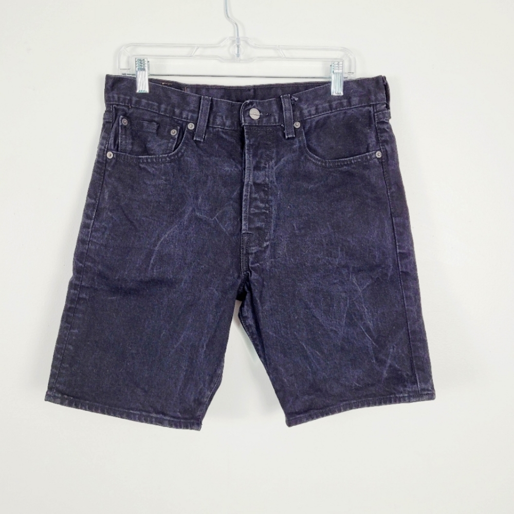 Levi's Deep Black 501 Button Fly Vintage Denim Shorts